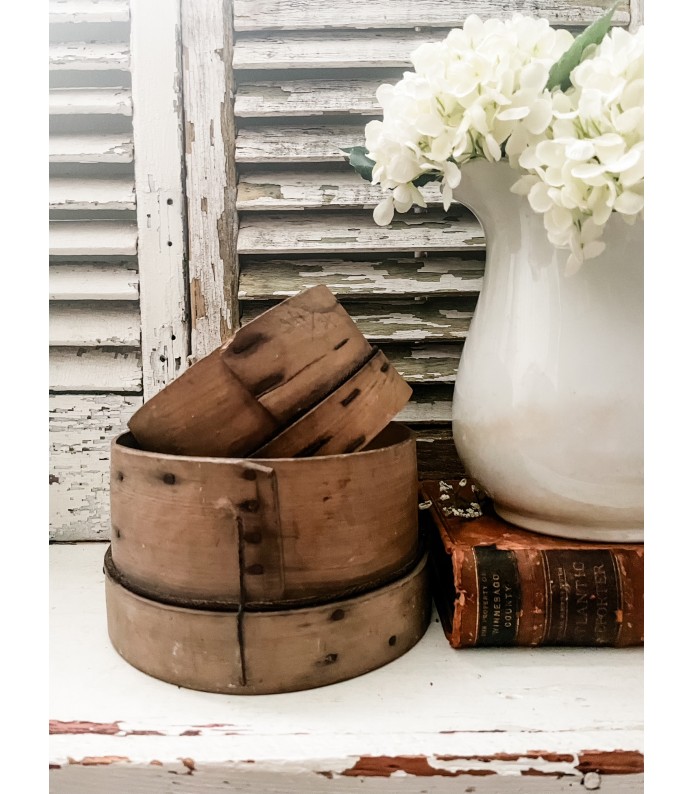 Antique English Wooden Sieves - Set of 2, Gorgeous Patina/Detail